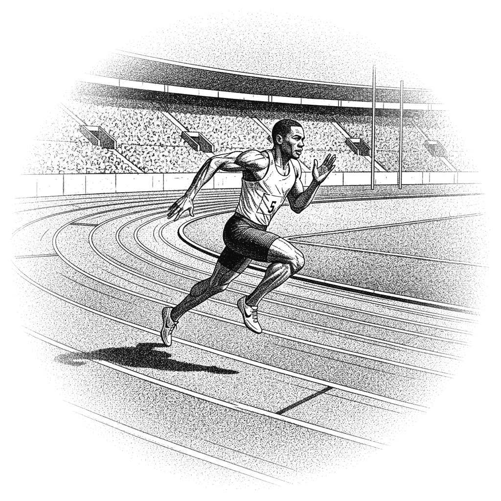 Sprinter running on track